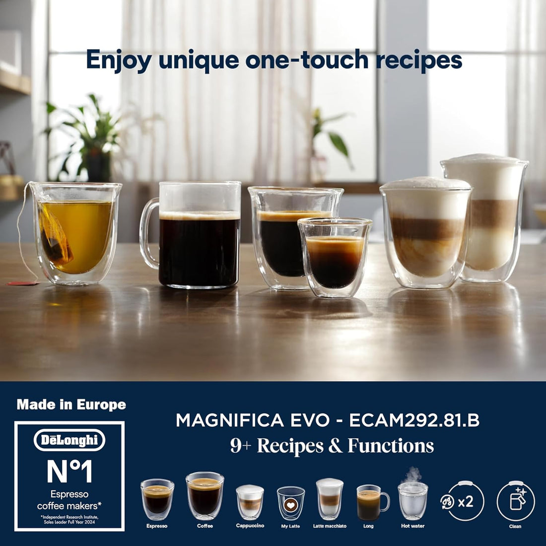 De'Longhi Magnifica EVO ماكينة مشروبات ساخنة وباردة – Espresso, Coffee, Tea & More | Fully Automatic